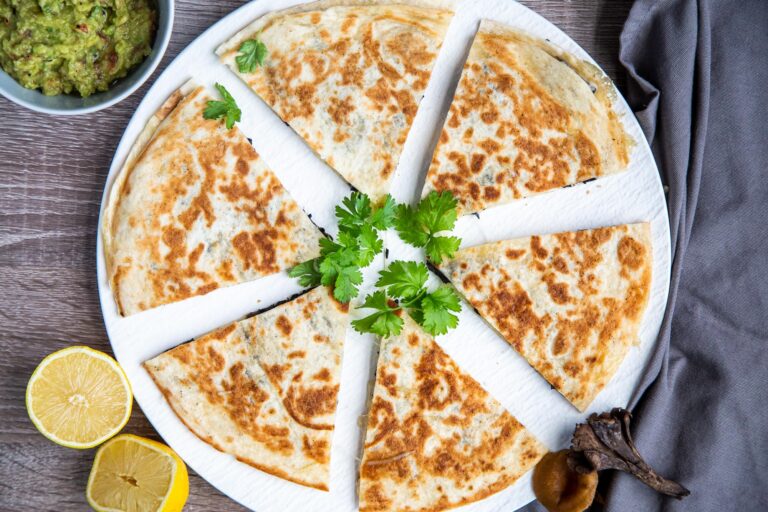 Wild Mushroom Quesadillas Served with Guacamole wild mushroom quesadillas