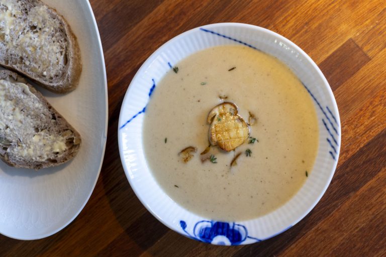 Creamy porcini and potato soup