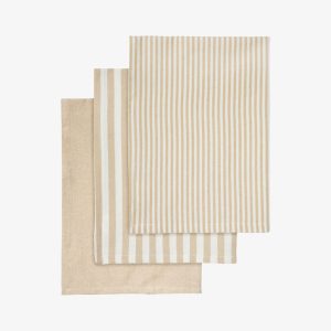 Engholm viskestykker i genbrugsbomuld – Beige, 3 stk.